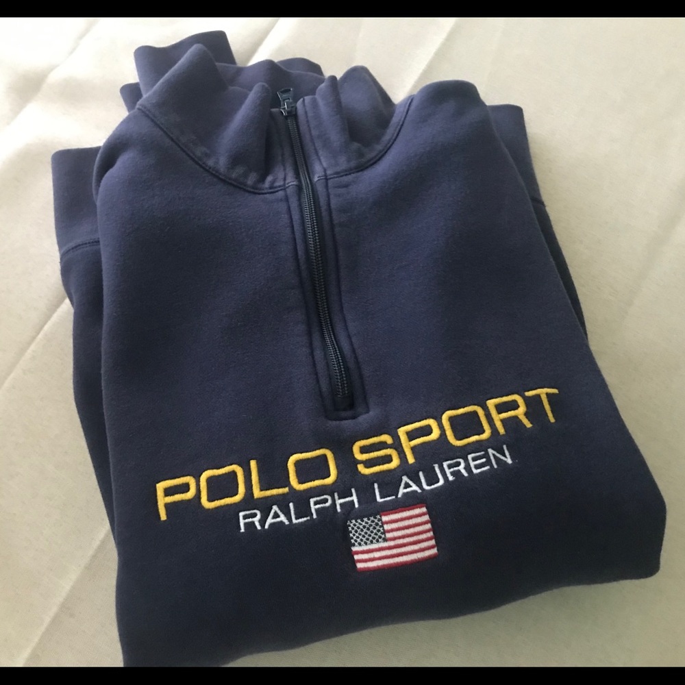 VTG polo sport men's XL sweatshirt 1/4 zip LOGO